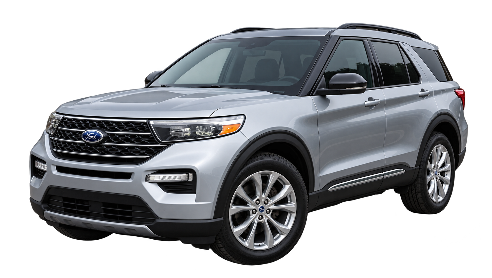 Ford Explorer plateado de la flota de Premium Rent a Car