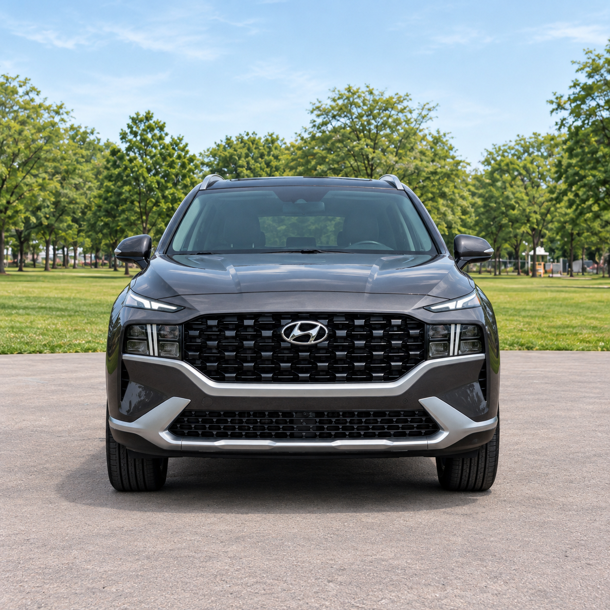 Vista frontal de Hyundai Santa Fe