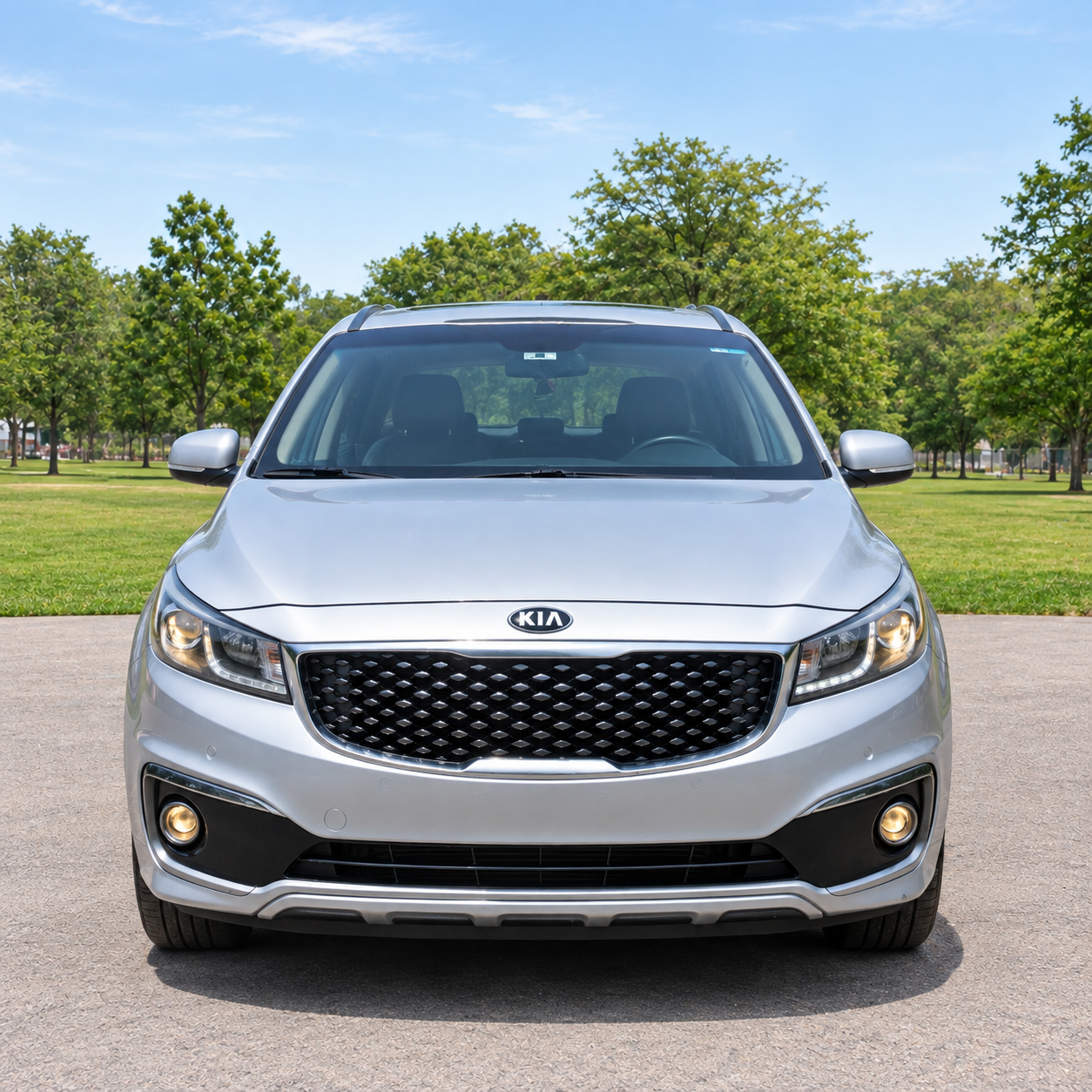 Vista frontal de Kia Carnival