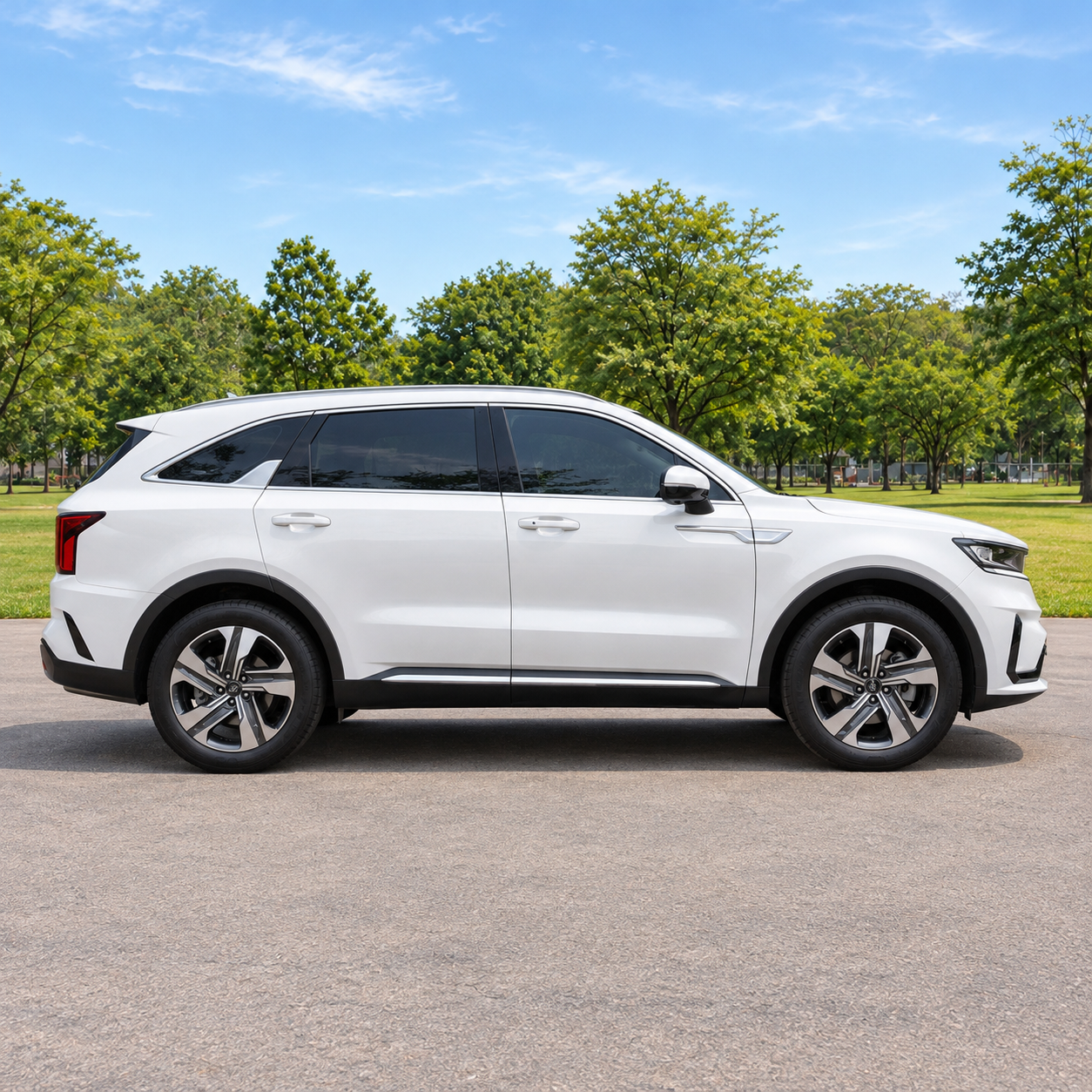 Perfil lateral del Kia Sorento